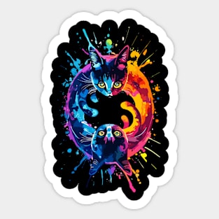 2 cats playing Sticker